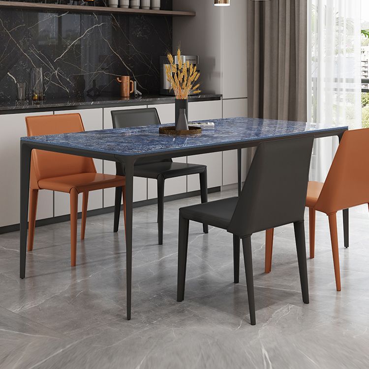 Sintered Stone Dining Table Industrial 4 Legs Base Rectangle Table for Home Clearhalo ' dining_table' 'Dining Tables & Seating' 'Dining Tables' 'furn' 'furn_dining_table' 'Furniture' 'furniture_dining_table' 'Kitchen & Dining Furniture' 'kitchen&dining_furn' 'kitchen' 'kitchen_dining_table' 1200x1200_b8eab280-ef0f-4086-8480-52435611fa33
