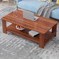Moderner Couchtisch aus Holz mit Stauraum und Bündeltischen mit 4 Beinen