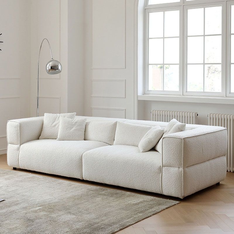 Modernism Sewn Pillow Back Sofa Tuxedo Arm Sofa with 4 Pillows Clearhalo 'furn' 'furn_sofas' 'Furniture' 'Living Room Furniture' 'Sofa' 'sofas' 1200x1200_b8ec70b6-c17d-489e-b219-e2f9452f9def