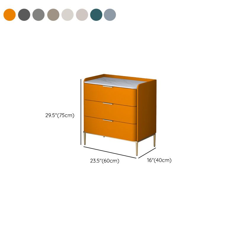 Cómoda de almacenamiento de piedra vertical Glam para dormitorio, cómoda de 16 "de ancho con patas de metal