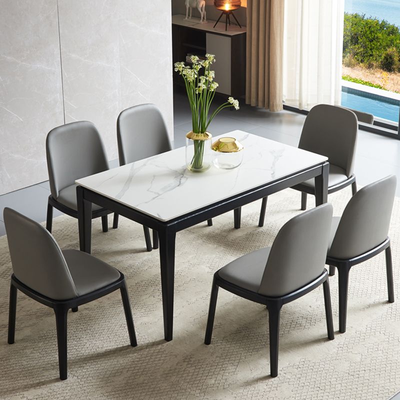 Modern Style Home Sintered Stone Dining Table Rectangle Shape Table with 4 Legs Base Clearhalo ' dining_table' 'Dining Tables & Seating' 'Dining Tables' 'furn' 'furn_dining_table' 'Furniture' 'furniture_dining_table' 'Kitchen & Dining Furniture' 'kitchen&dining_furn' 'kitchen' 'kitchen_dining_table' 1200x1200_b8ed1d62-b1cd-4eb3-a5c9-58d638abefc4