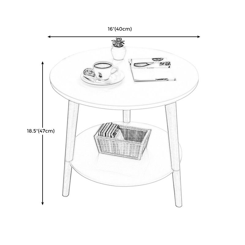 Living Room Round Wood End Table Tripod Side Table with Shelf Clearhalo 'Coffee & Accent Tables' 'End & Side Tables' 'end_side_tables' 'furn' 'furn_end_side_tables' 'Furniture' 'Living Room Furniture' 1200x1200_b8ee32eb-bd7a-406e-845d-d9c86c2865b0