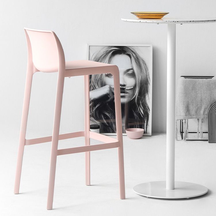 Contemporary Stackable Bar-stool Plastic Counter Bar Stool with Plastic Legs for Home Clearhalo 'Bar Furniture' 'Bar Stools' 'bar_stools' 'furn' 'furn_bar_stools' 'Furniture' 'furniture_bar_stools' 'Kitchen & Dining Furniture' 1200x1200_b8ef8330-d9a8-46eb-8559-5ca61298840d