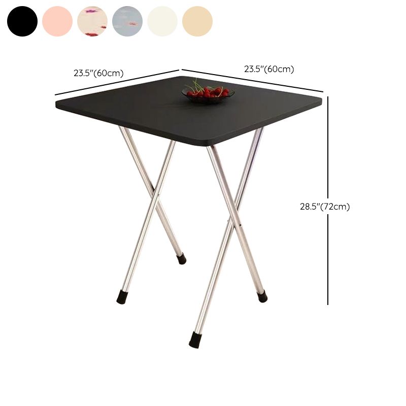 Metal and Wood Table 28.5"H Mid-century Modern Minimalist Foldable Square Dining Table