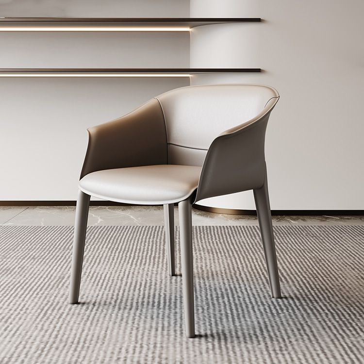 Metal Contemporary Dining Room Chair Metallic Finish Solid Back Dining Chair Clearhalo ' kitchen&dining_furn' 'Dining Chairs' 'Dining Tables & Seating' 'dining_chair' 'furn' 'furn_dining_chair' 'Furniture' 'furniture_dining_chair' 'Kitchen & Dining Furniture' 'kitchen' 1200x1200_b8f02d89-a3d6-4c14-a458-1e6171ec2cbf