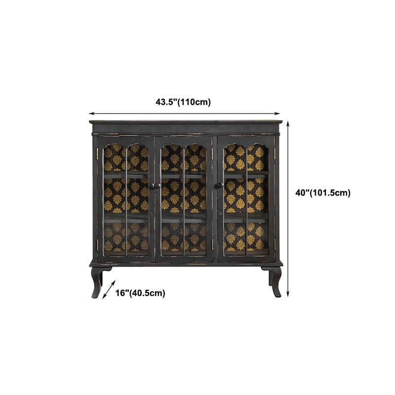 モダンな木質のキャビネットガラスのドアリビングルーム用のドア付きストレージキャビネット