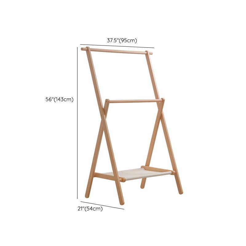 Modern massief houten rek gratis staande kledinghanger voor slaapkamer