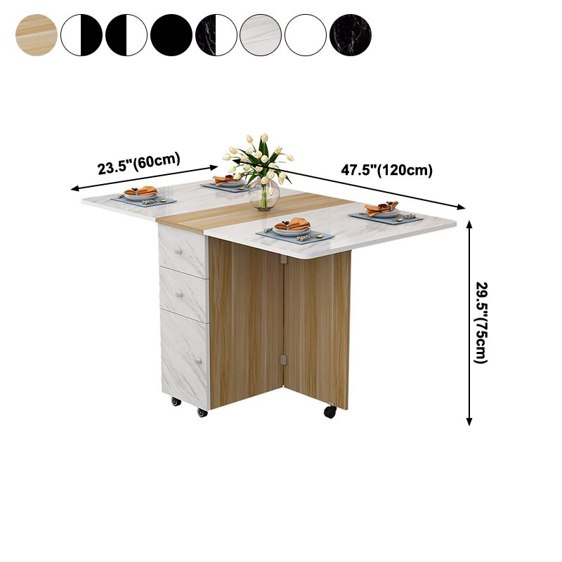 Manufactured Wood Mid-Century Modern Table Rectangle Wood Top Table with Drop Leaf Clearhalo ' dining_table' 'Dining Tables & Seating' 'Dining Tables' 'furn' 'furn_dining_table' 'Furniture' 'furniture_dining_table' 'Kitchen & Dining Furniture' 'kitchen&dining_furn' 'kitchen' 'kitchen_dining_table' 1200x1200_b8f10e29-bfdc-4a47-821d-418d6c639c14