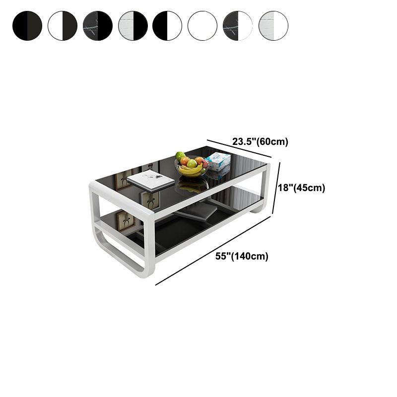 Sled Coffee Table with Shelf Rectangular 1 Single Coffee Table Clearhalo 'Coffee & Accent Tables' 'Coffee Tables' 'coffee_tables' 'furn' 'furn_coffee_tables' 'Furniture' 'furniture_coffee_tables' 'Living Room Furniture' 1200x1200_b8f92347-9d0f-4c8a-97be-71acc347c4af