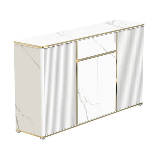 Glam Sideboard Table Stone Sideboard Cabinet with Doors for Kitchen Clearhalo 'buffet_sideboard' 'Buffets & Sideboards' 'furn' 'furn_buffet_sideboard' 'Furniture' 'Kitchen & Dining Furniture' 1200x1200_b8f9b19a-4daf-450d-b3f9-81e286078d82