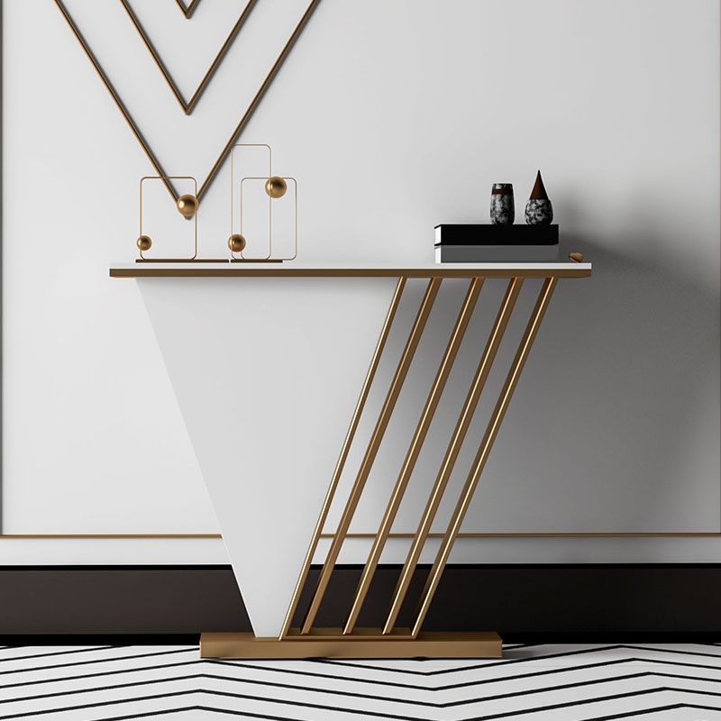 Tavolo da accento di base glam con tavolo in pietra rettangolo per sala