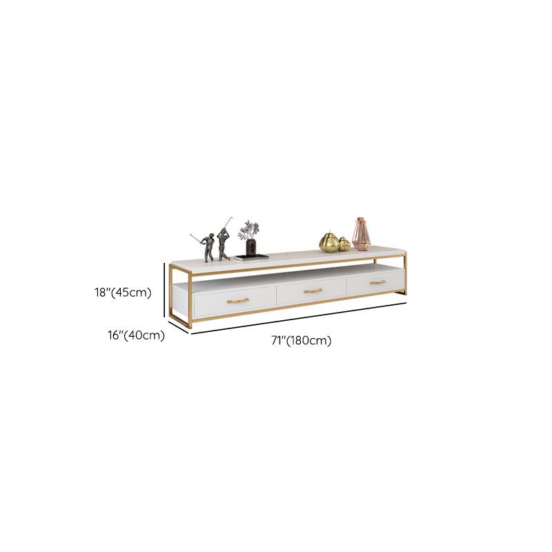Glam TV Media Stand Console multimédia de rangement ouverte avec 3 tiroirs