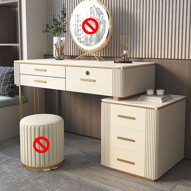 Tavolo da toeletta da toeletta per trucco in legno glam con cassetto