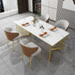 Sintered Stone Dining Table Traditional Luxury Rectangle Dining Table with Gold Frame Clearhalo ' dining_table' 'Dining Tables & Seating' 'Dining Tables' 'furn' 'furn_dining_table' 'Furniture' 'furniture_dining_table' 'Kitchen & Dining Furniture' 'kitchen&dining_furn' 'kitchen' 'kitchen_dining_table' 1200x1200_b8fc0e5b-e436-43a6-80f5-3e96d322fe0f