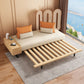 Modern Convertible Sofa Bed Armless Sofa with Pillows in Beige