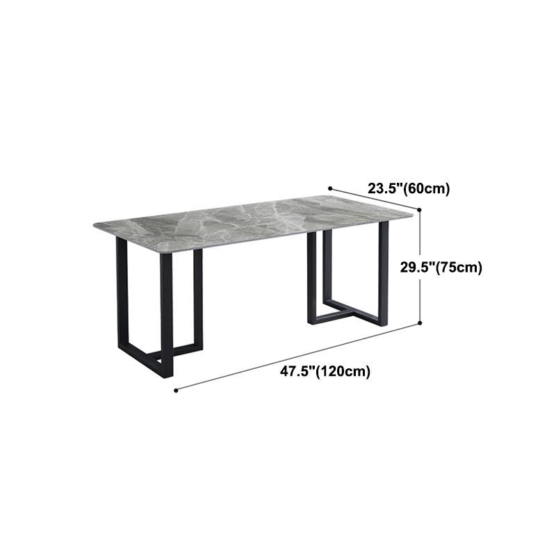 Industrial Grey Table for Restaurant Rectangle Dining Table with Double Pedestal Clearhalo 'Dining Tables & Seating' 'Dining Tables' 'dining_table' 'furn' 'furn_dining_table' 'Furniture' 'furniture_dining_table' 'Kitchen & Dining Furniture' 'kitchen' 'kitchen_dining_table' 1200x1200_b8fda2fc-74a7-42af-8a80-fa1e341d8ef7