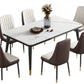 Minimalist Sintered Stone Top Kitchen Dining Table Rectangle Shape Dining Table with 4 Legs Base Clearhalo ' dining_table' 'Dining Tables & Seating' 'Dining Tables' 'Furniture' 'furniture_dining_table' 'Kitchen & Dining Furniture' 'kitchen&dining_furn' 'kitchen' 'kitchen_dining_table' 1200x1200_b8fdef71-5310-4b4a-9965-4f96a57a7554