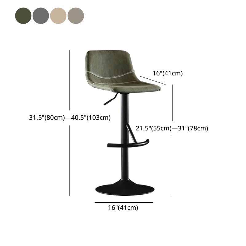 Nordic Indoor Barstool Adjustable Metal Swivel Tall Stool with Leather Seat Clearhalo 'Bar Furniture' 'Bar Stools' 'bar_stools' 'furn' 'furn_bar_stools' 'furniture_bar_stools' 'Kitchen & Dining Furniture' 'kitchen&dining_furn' 'kitchen' 'kitchen_furn' Furniture' 1200x1200_b8fe0e0d-47e7-4b2f-af93-44698c00e7ad