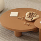 Mesa de centro de 4 patas, mesa de cóctel de madera con tapa redonda para sala de estar