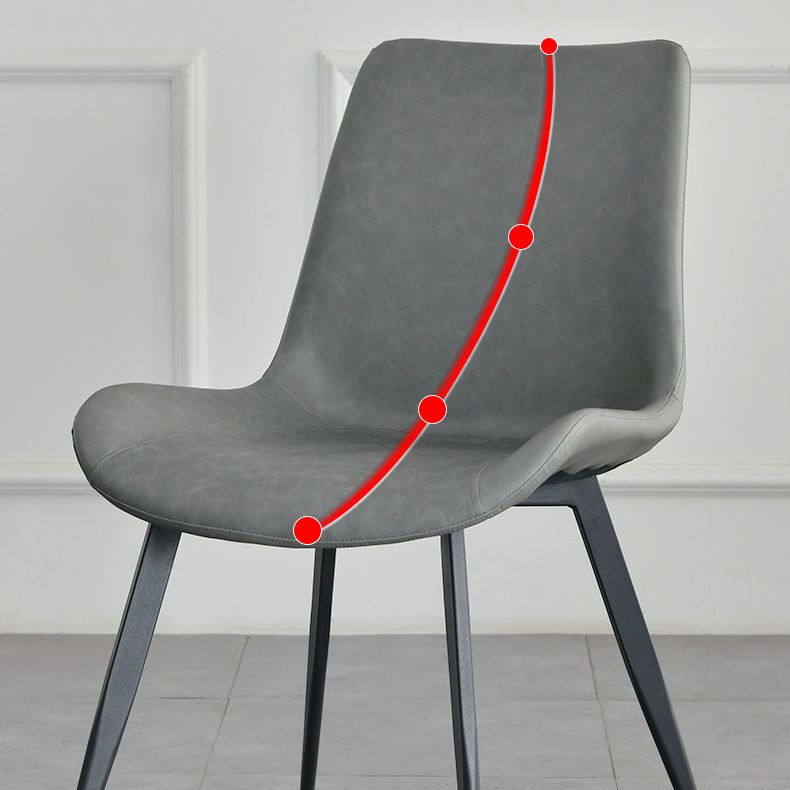 Contemporary Style Faux Leather Dining Chairs with 4 Black Finish Legs Armless Chairs Clearhalo ' kitchen&dining_furn' 'Dining Chairs' 'Dining Tables & Seating' 'dining_chair' 'furn' 'furn_dining_chair' 'Furniture' 'furniture_dining_chair' 'Kitchen & Dining Furniture' 'kitchen' 1200x1200_b8ff186c-a20a-43ee-9aa6-c44ba45b3b93