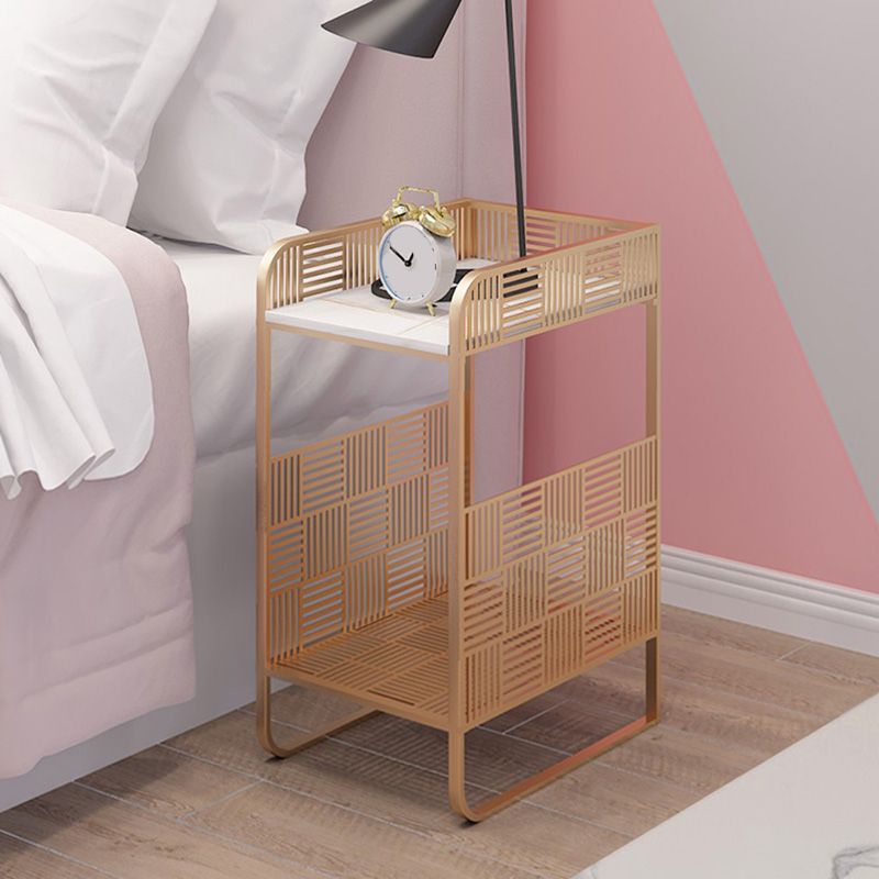 Glam Accent Table Nightstand Antique Finish Bed Nightstand with 2 Shelves Clearhalo 'Bedroom Furniture' 'furn' 'furn_night_stand' 'Furniture' 'night_stand' 'Nightstands' 1200x1200_b8ffa89e-b47e-4d82-84c2-17a81582efea