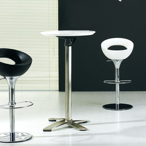 Industrial Folding Metal Bar Table Round Plastic Top 41.3"H Bistro Table Clearhalo 'Bar Furniture' 'Bar Tables' 'bar_tables' 'furn' 'furn_bar_tables' 'Furniture' 'furniture_bar_tables' 'Kitchen & Dining Furniture' 1200x1200_b90012ef-9cd5-4bf6-b0ef-8fede45673d2