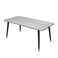 Glam Stone Rectangle Dining Table Matte Finish Home Table with 4 Legs Clearhalo 'Dining Tables & Seating' 'Dining Tables' 'dining_table' 'furn' 'furn_dining_table' 'Furniture' 'furniture_dining_table' 'Kitchen & Dining Furniture' 'kitchen' 'kitchen_dining_table' 1200x1200_b9014e8d-116a-4f19-a926-7360fda3a44e