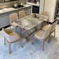 Minimalist Style Table Set with Sintered Stone Table and Upholstered Chairs Clearhalo 'Dining Room Sets' 'Dining Tables & Seating' 'dining_room_set' 'furn' 'furn_dining_room_set' 'Furniture' 'furniture_dining_room_set' 'Kitchen & Dining Furniture' 'kitchen&dining_furn' 'kitchen' 1200x1200_b902a325-15ee-4b4d-b932-30e8736d4ac2