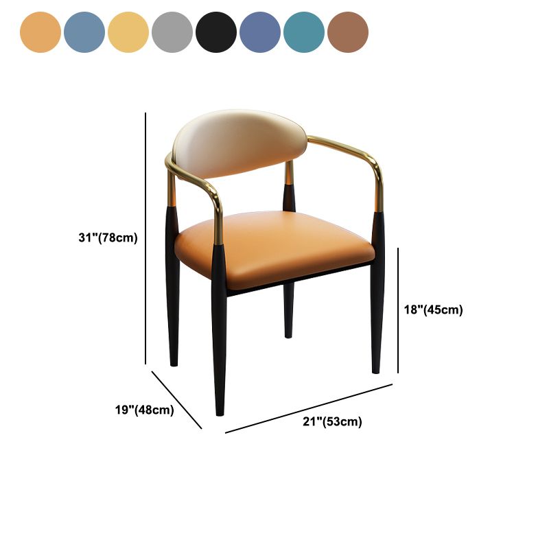 Modern Upholstered Dining Chair Open Back Dining Side Furniture in Matte Finish for Indoor