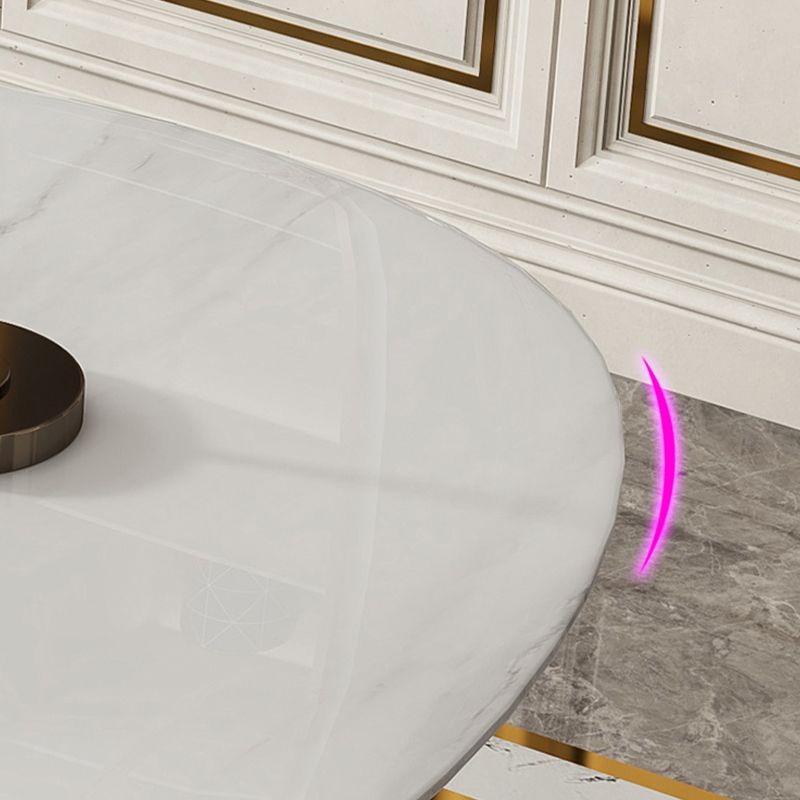 Bureau d'écriture en pierre de style glamour Bureau d'ordinateur en métal avec 3 tiroirs