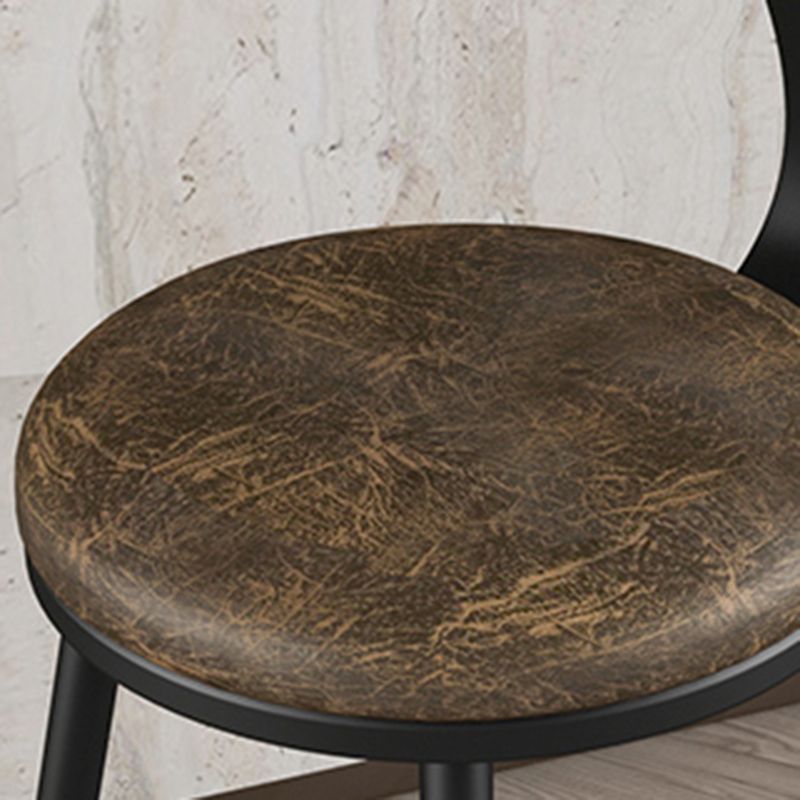 Modern Backrest Armless Counter Stool Iron Bar Stool with Leather Cushion for Dining Room Clearhalo 'Bar Furniture' 'Bar Stools' 'bar_stools' 'furn' 'furn_bar_stools' 'Furniture' 'Kitchen & Dining Furniture' 1200x1200_b903db61-b4ac-4be5-a95a-aa22716b26be