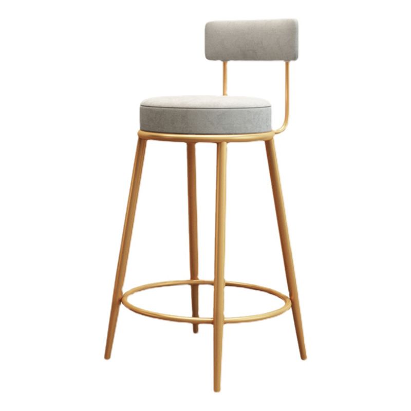 Glam Round Footrest Bar Stool Velvet Low Back Indoor Counter Chair with Gold Legs Clearhalo 'Bar Furniture' 'Bar Stools' 'bar_stools' 'furn' 'furn_bar_stools' 'furniture_bar_stools' 'Kitchen & Dining Furniture' 'kitchen&dining_furn' 'kitchen' 'kitchen_furn' Furniture' 1200x1200_b903e6e6-d286-4379-a6cd-e2124b33e380