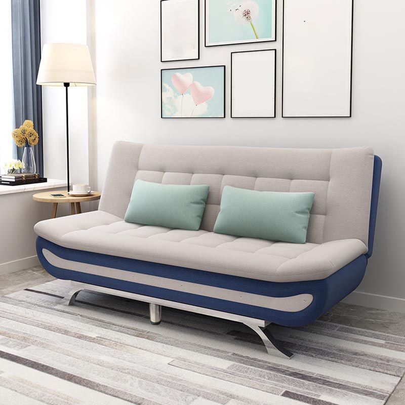 74.80" W √ó 35.43" D √ó 35.43" H Biscuit Back Linen Armless Sofa with Foldable Clearhalo 'furn' 'furn_sofas' 'Furniture' 'furniture_sofas' 'kitchen' 'kitchen_sofas' 'Living Room Furniture' 'Sofa' 'sofas' 1200x1200_b905afee-9a28-4be5-b20d-099e07693370