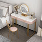 Glam 29.5" High Marble Vanity Dressing Table in Pink with Drawers