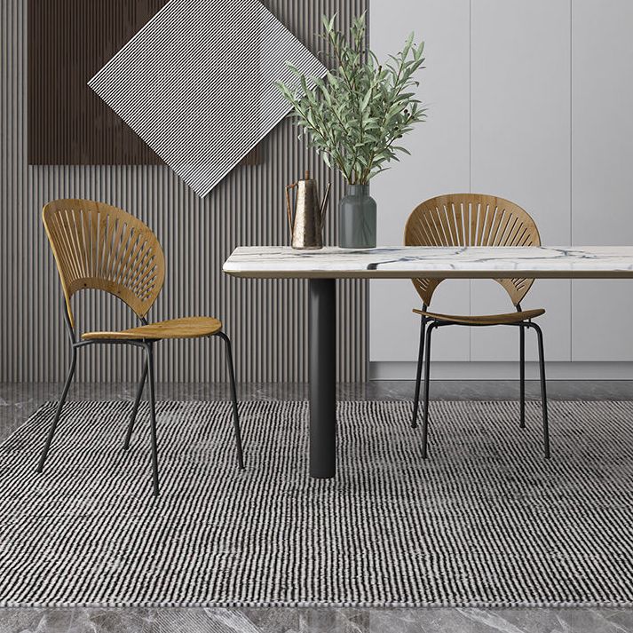 Sedie da pranzo a base di metallo in stile moderno sedia senza braccioli aperti