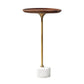 Pedestal Design Cocktail Table Brown Wood Top Marble Pedestal Coffee Table Clearhalo 'Coffee & Accent Tables' 'End & Side Tables' 'end_side_table' 'end_side_tables' 'furn' 'furn_end_side_tables' 'Furniture' 'furniture_end_side_table' 'Living Room Furniture' 1200x1200_b909e116-a6b4-4167-9faa-eb286e9b7429