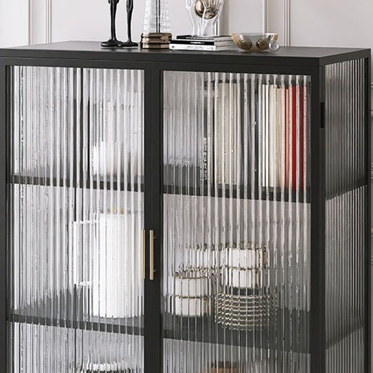 Server da pranzo in metallo moderno tavolo da sideboard di finitura antica con porta di vetro