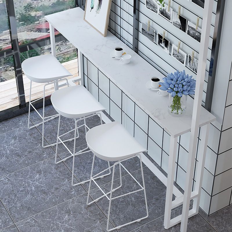 Modern Bar-Height Table Faux Marble Top Bistro Table for Patio Use Clearhalo 'Bar Furniture' 'Bar Tables' 'bar_tables' 'furn' 'furn_bar_tables' 'Furniture' 'Kitchen & Dining Furniture' 1200x1200_b90b60e1-a0d2-4075-a8d9-97bb6770e653