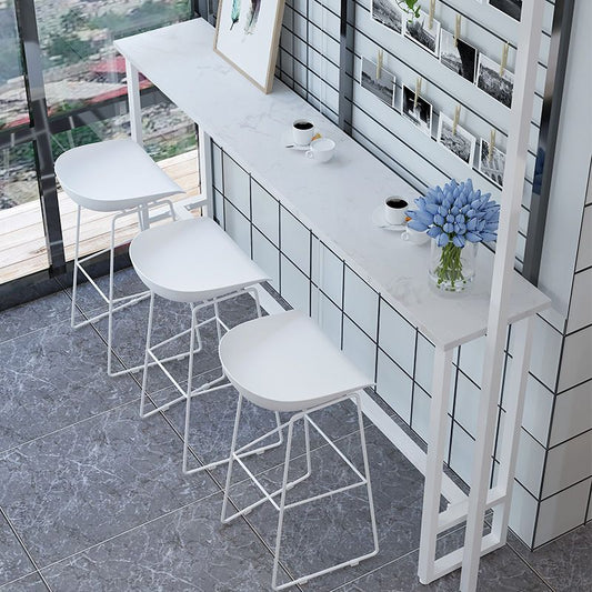 Modern Bar-Height Table Faux Marble Top Bistro Table for Patio Use