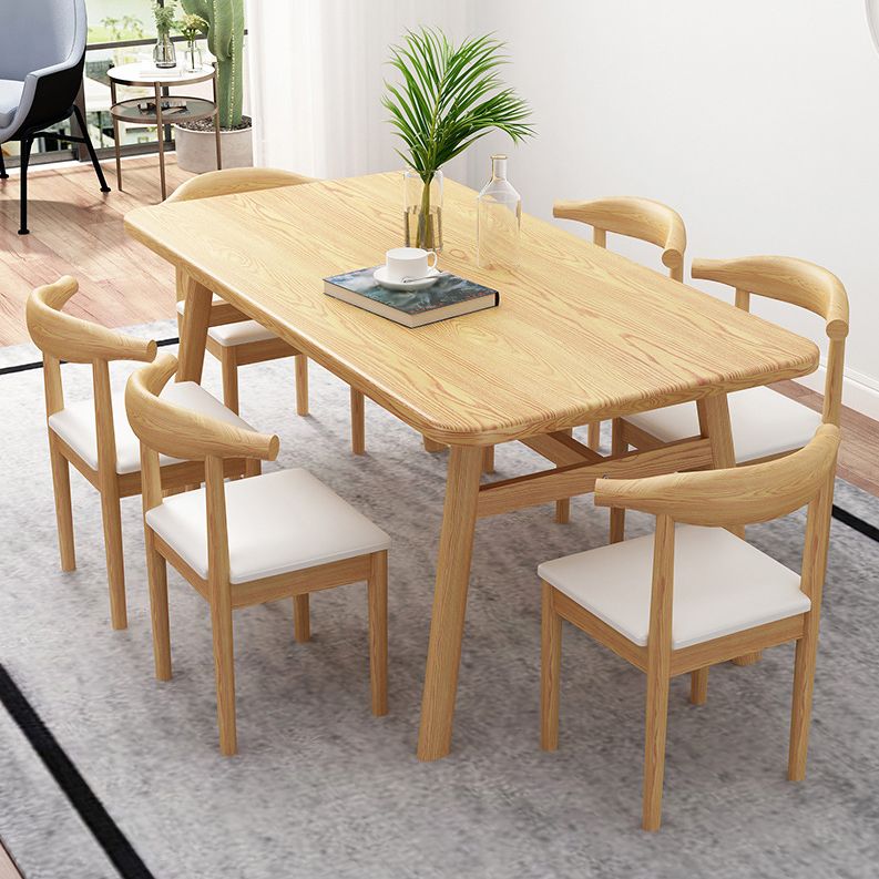 Modern Fixed Solid Wood Dining Room Table with 4 Wood Legs Kitchen Dining Set Clearhalo 'Dining Room Sets' 'Dining Tables & Seating' 'dining_room_set' 'furn' 'furn_dining_room_set' 'Furniture' 'furniture_dining_room_set' 'Kitchen & Dining Furniture' 'kitchen&dining_furn' 'kitchen' 1200x1200_b90c78c5-5c7b-4f1c-8a0c-28faed10a007