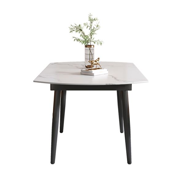 29.13''H Contemporary Round Dining Table Sintered Stone Table with 4 Black Metal Legs Clearhalo ' dining_table' 'Dining Tables & Seating' 'Dining Tables' 'furn' 'furn_dining_table' 'Furniture' 'furniture_dining_table' 'Kitchen & Dining Furniture' 'kitchen&dining_furn' 'kitchen' 'kitchen_dining_table' 1200x1200_b90d2348-9d7c-4c4e-8343-de7a6f95b659