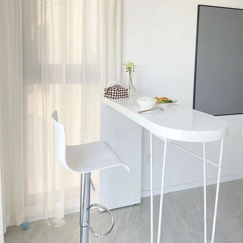 Specialty Pub Table Contemporary Wood Bar Table in White for Indoor