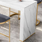 Glam White Wood Bar Dining Table with White Stone Top Rectangle Indoor Bistro Table Clearhalo 'Bar Furniture' 'Bar Tables' 'bar_tables' 'furn' 'furn_bar_tables' 'Furniture' 'furniture_bar_tables' 'Kitchen & Dining Furniture' 1200x1200_b90e9e78-a5fa-4cdc-85fd-128f068b8f59