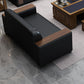 Square Arm Sofa 34.64" High Faux Leather/Genuine Leather Sofa
