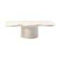 Mesa de centro escandinava de forma libre con base de madera en beige
