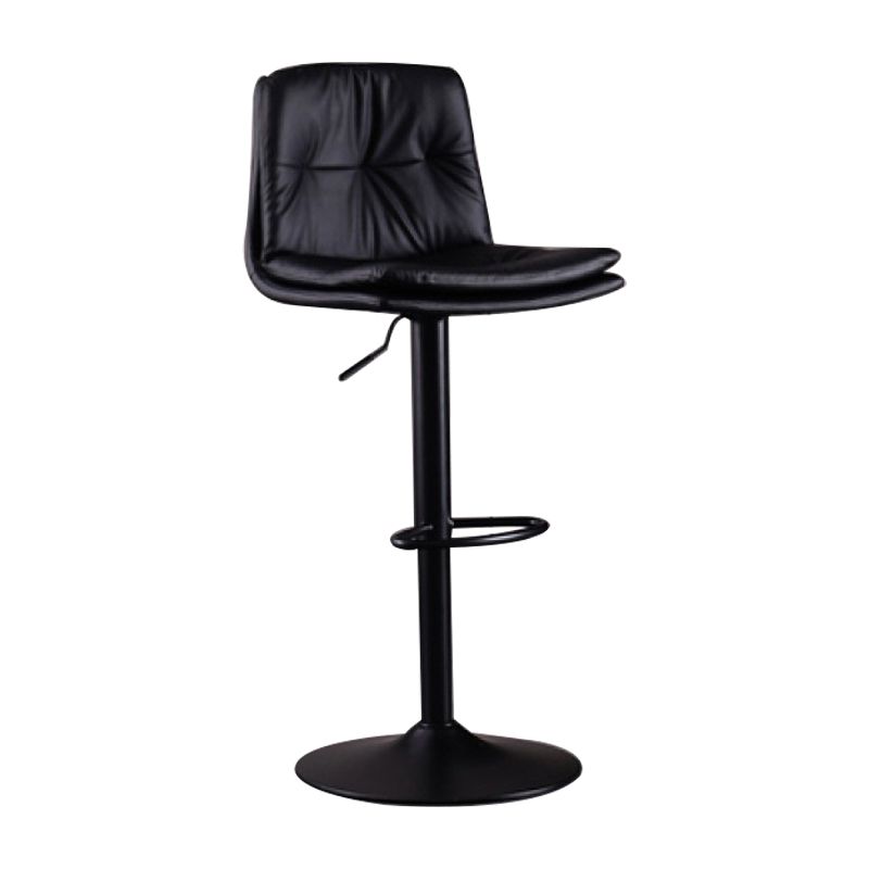 Modern Swivel Adjustable Height Barstool Matte Finish Leather Stool Clearhalo 'Bar Furniture' 'Bar Stools' 'bar_stools' 'furn' 'furn_bar_stools' 'Furniture' 'furniture_bar_stools' 'Kitchen & Dining Furniture' 1200x1200_b90fdb07-0077-401d-9bd4-61cd43114fc6