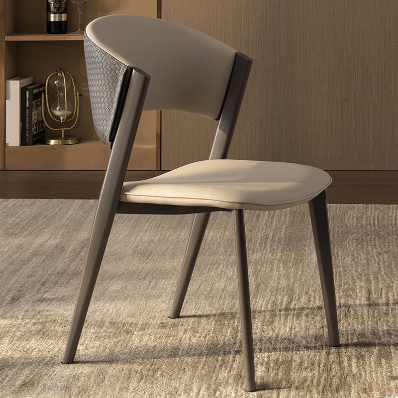 ダイニングルーム布張りの椅子ホームオープンバックフェイクレザーダイニングチェア