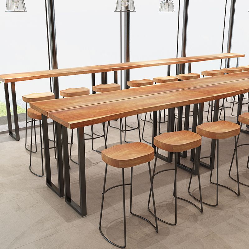 Industrial 1/2/4/7 Pieces Counter Height Set Solid Wood Top Indoor Bar Pub Table Set Clearhalo 'Bar Furniture' 'furn' 'furn_home_bar_bar_sets' 'Furniture' 'Home Bars & Bar Sets' 'home_bar_bar_sets' 'Kitchen & Dining Furniture' 1200x1200_b910bb40-567f-4ae6-a6d4-b27d43007f5a