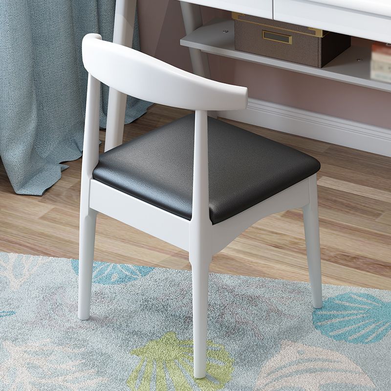 Contemporary Dining Chair Armless Side Chair with Wooden Legs for Kitchen