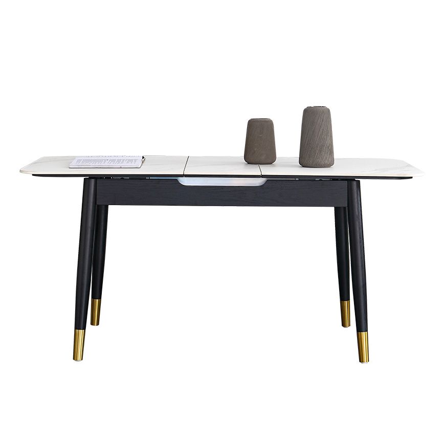 Minimalist Sintered Stone Extendable Dining Set Rectangle Shape White Dining Set for Kitchen Clearhalo 'Dining Room Sets' 'Dining Tables & Seating' 'dining_room_set' 'furn' 'furn_dining_room_set' 'Furniture' 'furniture_dining_room_set' 'Kitchen & Dining Furniture' 'kitchen&dining_furn' 'kitchen' 1200x1200_b912f51e-4e83-4424-8490-dcf0a8edf8f8